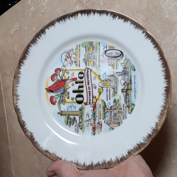 Gold Trim Ohio Mother of Presidents Plate - Picture 8 of 8